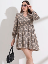 floral printed tailored fit flare dress