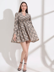 floral printed tailored fit flare dress