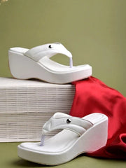 Ethnic White Wedges For Women & Girls