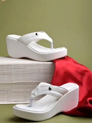 Shoetopia - Ethnic White Wedges For Women & Girls