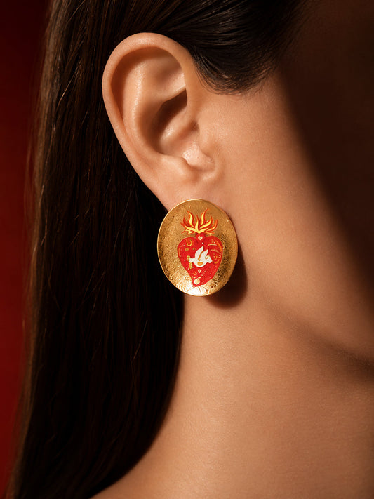 The Scarlet Heart Stud Earrings