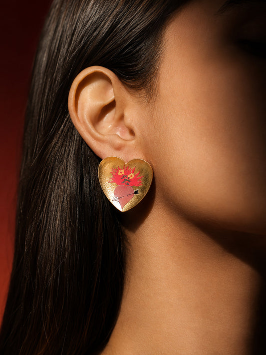 The Amour Heart Stud Earrings