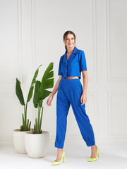 athena lapel collar top with trouser co ords