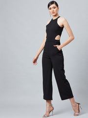 athena women black solid basic jumpsuit 1