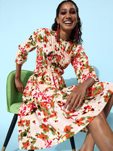 فستان نسائي من ستايلستون بتصميم مكشكش متعدد الأزهار