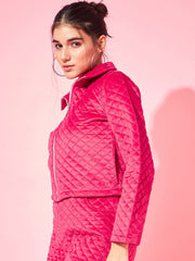 athena spread collar quilted jacket