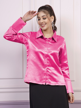 athena fuchsia satin top