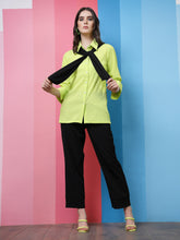 athena self design shirt style top with scarf attached