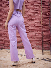 athena women lavender straight fit mid rise clean look jeans