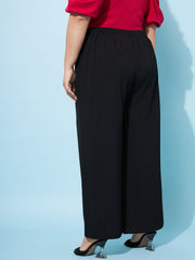 athena ample plus size women mid rise plain smart flared parallel trousers