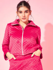 athena spread collar quilted jacket