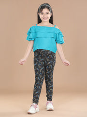 Girls Cotton Floral Printed Jegging