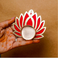 Rangoli Lotus Diya – Gold and Pink - 4 Pcs