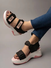 Shoetopia - Lightweight Comfortable Daily Wear & Trendy Flatforms Pink Sandals for Women & Girls