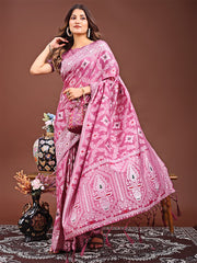 Bliss Linen Cotton Saree - Timeless Beauty in woven work Threads