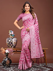 Bliss Linen Cotton Saree - Timeless Beauty in woven work Threads