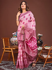 Elegant Blue Linen Cotton Patola Saree – A Refreshing Harmony of Culture and Comfort