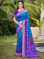 Exquisite Pochampalli Soft Silk Saree with Grand Ikat Woven Pallu - Perfect for Weddings, Festivals & Traditional Celebrations