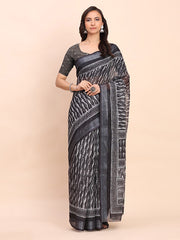 Cotton Saree with Tribal Floral Print | Bold Ethnic Design | Lightweight Casual & Festive Saree for Women