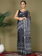 Printed Cotton Ready-to-Wear Saree with Pocket & Inner Lining | Comfortable Daily & Office Wear Saree for Women
