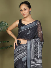 Printed Cotton Ready-to-Wear Saree with Pocket & Inner Lining | Comfortable Daily & Office Wear Saree for Women