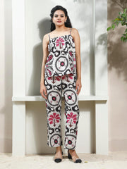 athena printed linen smocked top with trousers co ords 1