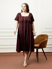 athena ample scuba a line midi dress