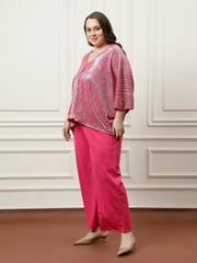 athena ample pleated top with trouser co ords
