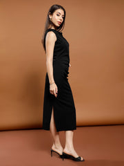 athena women solid off shoulder bodycon midi dress