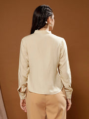 embroidered mandarin collar cotton top 1