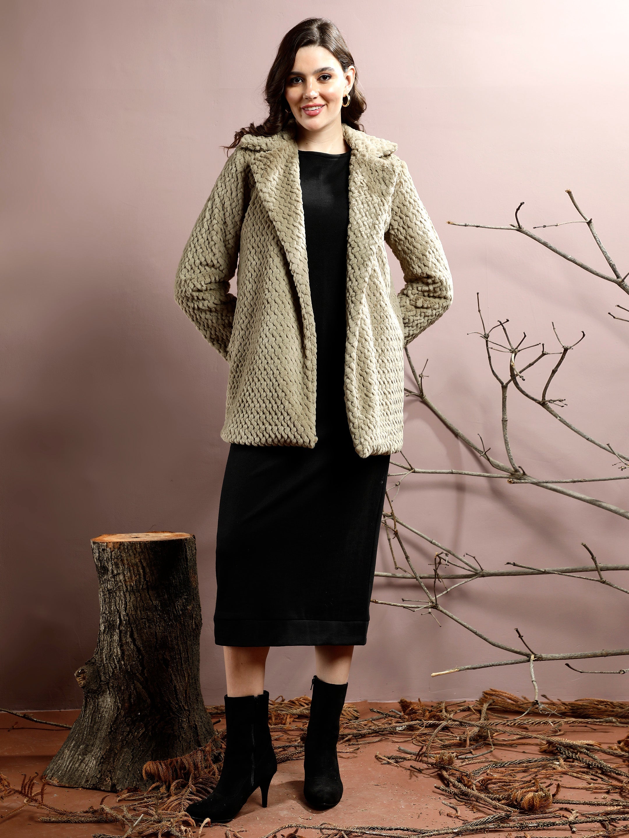 athena self design hip length overcoat 2