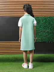 athena girl colourblocked puff sleeve a line dress 2