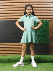 athena green flared dress