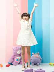 athena girl puff sleeve fit flare dress 4