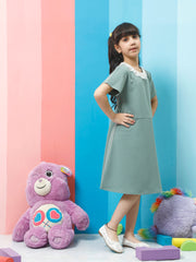 athena green solid lace dress 1