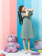 athena green solid lace dress 1