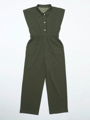 athena girl olive green solid jumpsuit