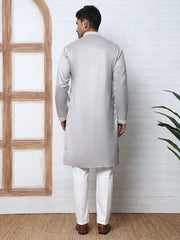 Men S Silk Blend Ethnic Embroidered Kurta Pyjama