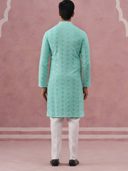 Sequin Embellished Rayon Embroidered Kurta Pyjama