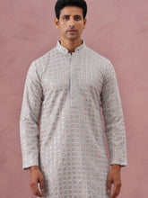 Men S Rayon Sequin Embroidered Kurta Pyjama