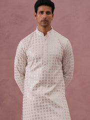 Men S Rayon Sequin Embroidered Kurta Pyjama