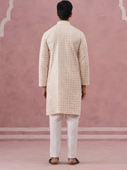 Men S Rayon Sequin Embroidered Kurta Pyjama