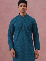 Traditional Cotton Blend Embroidered Kurta Pyjama