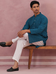 Traditional Cotton Blend Embroidered Kurta Pyjama
