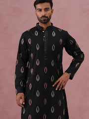 Festive Silk Blend Embroidered Kurta Set
