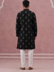 Festive Silk Blend Embroidered Kurta Set