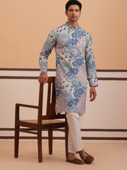 Men S Printed Cotton Blend Kurta Pyjama