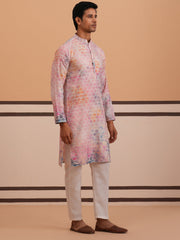 abstract printed embroidered kurta pyjama