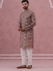 Abstract Printed Cotton Blend Kurta Pyjama