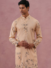 Mens Foil Printed Festive Kurta Pyjama Set